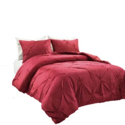 Soft Velvet Diamond Pintuck Oversized Comforter 3-Pc Set