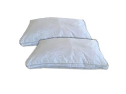 Cotton House - Set Of Two Pillows, Microfiber Gel, 100% Egyptian Cotton Cover, Queen Size