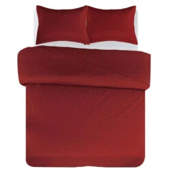 Legacy Decor 3 PCSÂ Squared Stitched Pinsonic Reversible Lightweight All Season Bedspread Quilt Coverlet Oversized, Queen Size, Navy Color